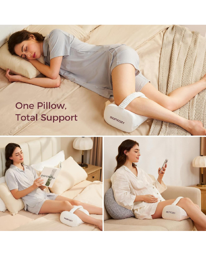 MOMCOZY ERGONOMINĖ KELIŲ PAGALVĖ MIEGOJIMUI ANT ŠONO, CREAM WHITE