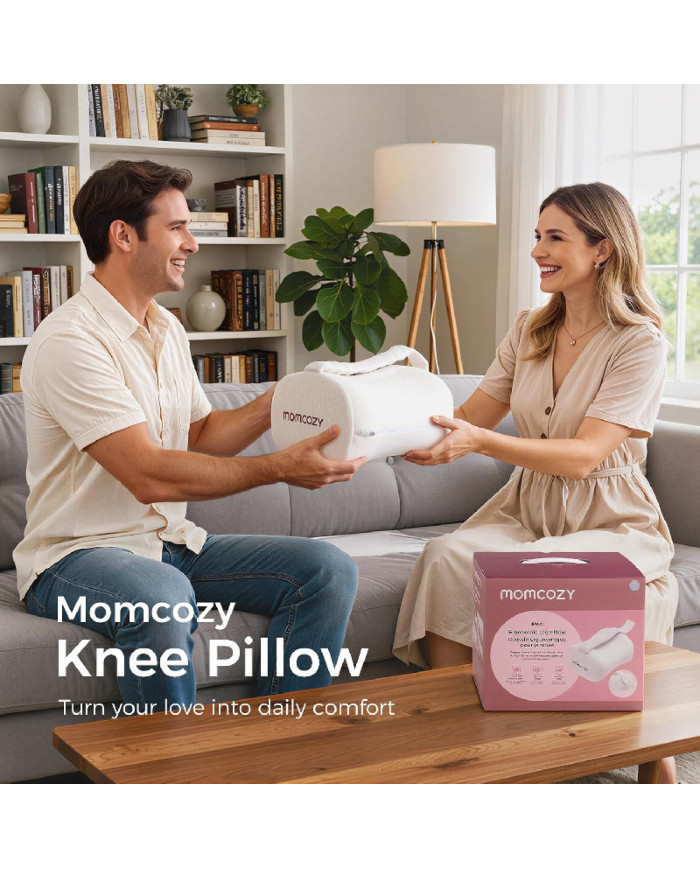 MOMCOZY ERGONOMINĖ KELIŲ PAGALVĖ MIEGOJIMUI ANT ŠONO, CREAM WHITE