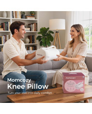 MOMCOZY ERGONOMINĖ KELIŲ PAGALVĖ MIEGOJIMUI ANT ŠONO, CREAM WHITE