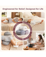 MOMCOZY ERGONOMINĖ KELIŲ PAGALVĖ MIEGOJIMUI ANT ŠONO, CREAM WHITE