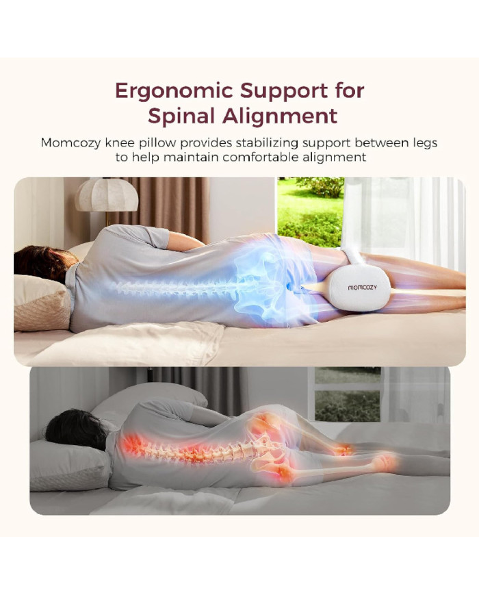 MOMCOZY ERGONOMINĖ KELIŲ PAGALVĖ MIEGOJIMUI ANT ŠONO, CREAM WHITE