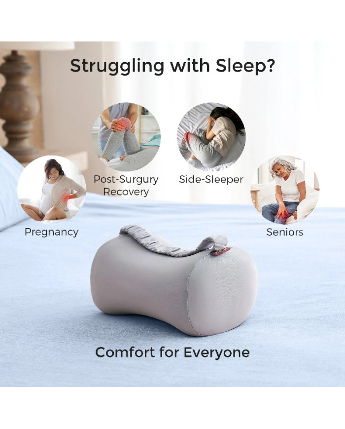 MOMCOZY ERGONOMINĖ KELIŲ PAGALVĖ MIEGOJIMUI ANT ŠONO SU VĖSINANČIU AUDINIU, GREY
