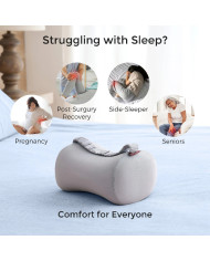 MOMCOZY ERGONOMINĖ KELIŲ PAGALVĖ MIEGOJIMUI ANT ŠONO SU VĖSINANČIU AUDINIU, GREY